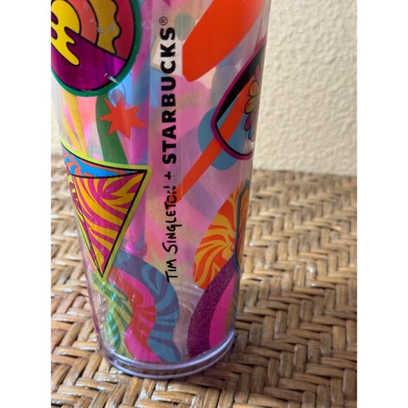 Starbucks Venti Tim Singleton Tumbler With Orange Lid And Straw 24 OZ - Picture 6 of 9